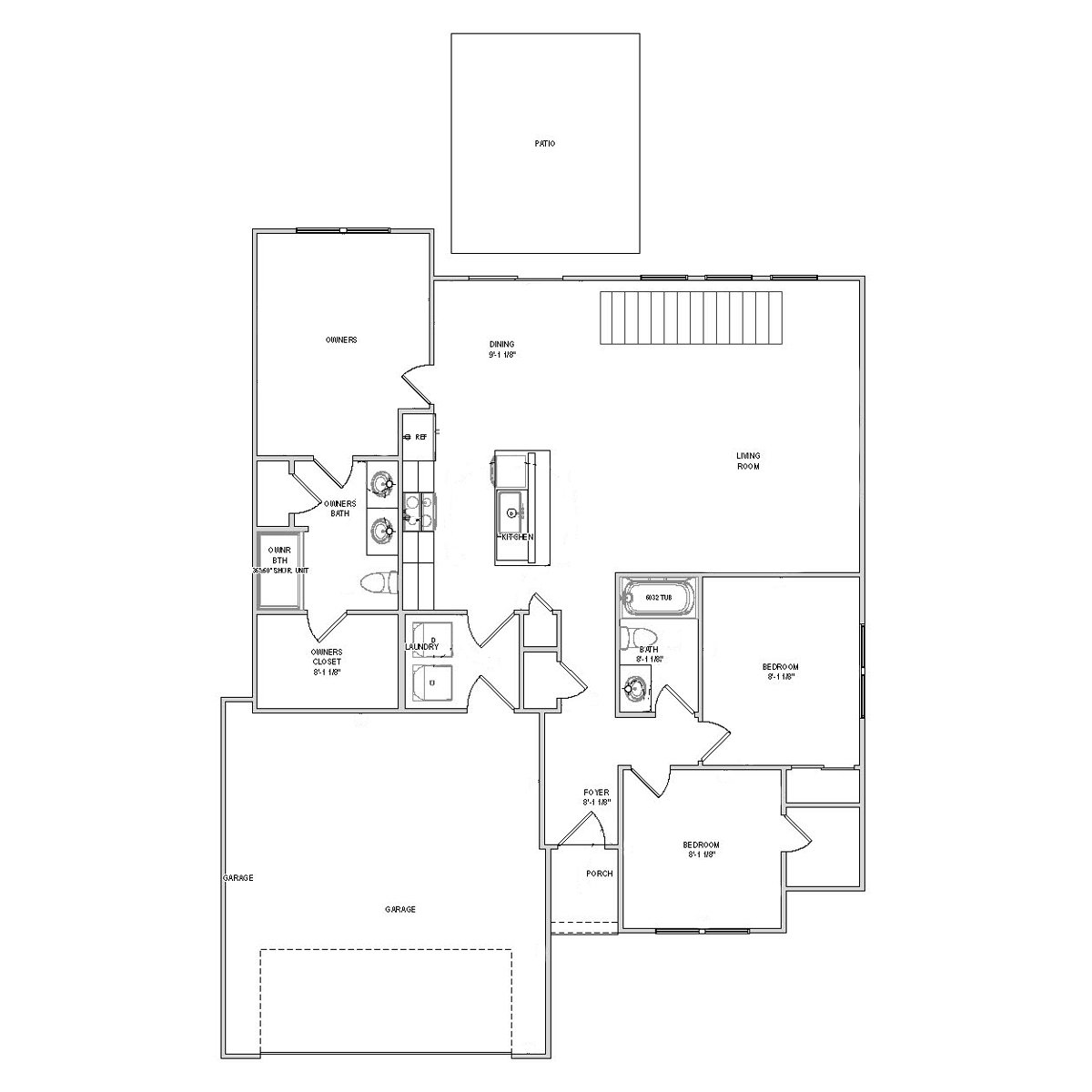 Cypress main-level floor plan drawing